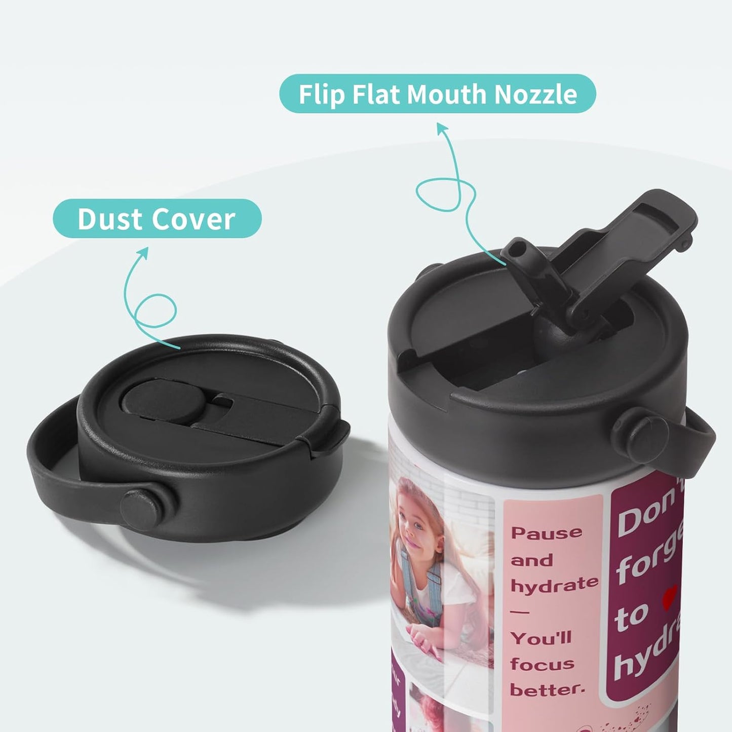 8 Pack Sublimation Kids Water Bottle Tumblers Blanks Bulk 20 OZ 600 ML with Flip Straw and Portalbe Handle, Compatible with Cricut Mug Press Tumbler Press Sublimation Oven Printing