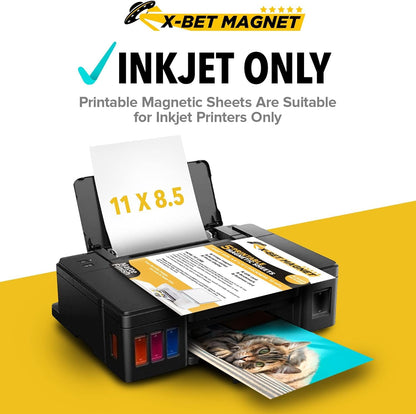 Printable Magnetic Sheets 15 Pcs Glossy (8.5"X11"/22X28Cm) – Inkjet-Optimized Flexible Magnetic Paper, Non-Adhesive - Ideal for Photo Magnets, Magnet for Cars, Refrigerator, Classroom and Office Decor