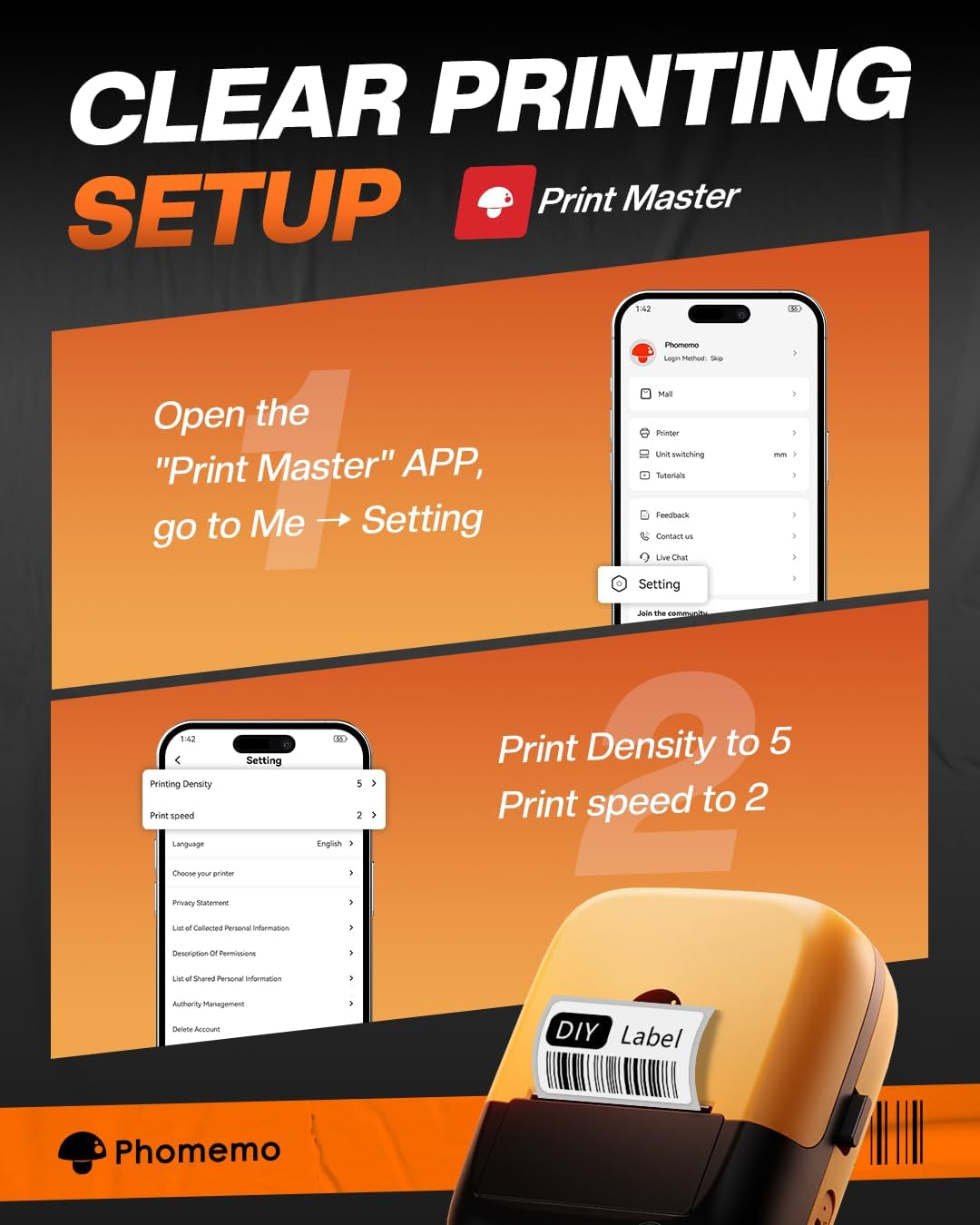 Phomemo Industrial Label Maker, 2" Bluetooth Portable Label Printer, Compatible Whith Mobile APP & PC Editor, Rechargeable 2600Mah, Wire and Cable Labeling Machine