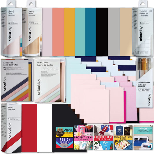 Cricut Deluxe Vinyl Materials and Accessories Bundle for Cricut Joy Machines, 44 Count