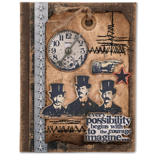 Framelits Dies 5/Pkg W/Stamps by Tim Holtz-Possibilities