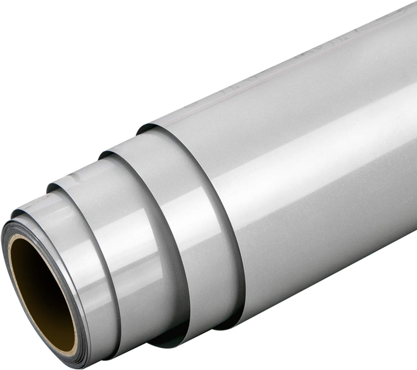 Reflective Heat Transfer Vinyl HTV Roll: 12"X10' Silver Iron on Vinyl Roll for T-Shirt (Light Grey)