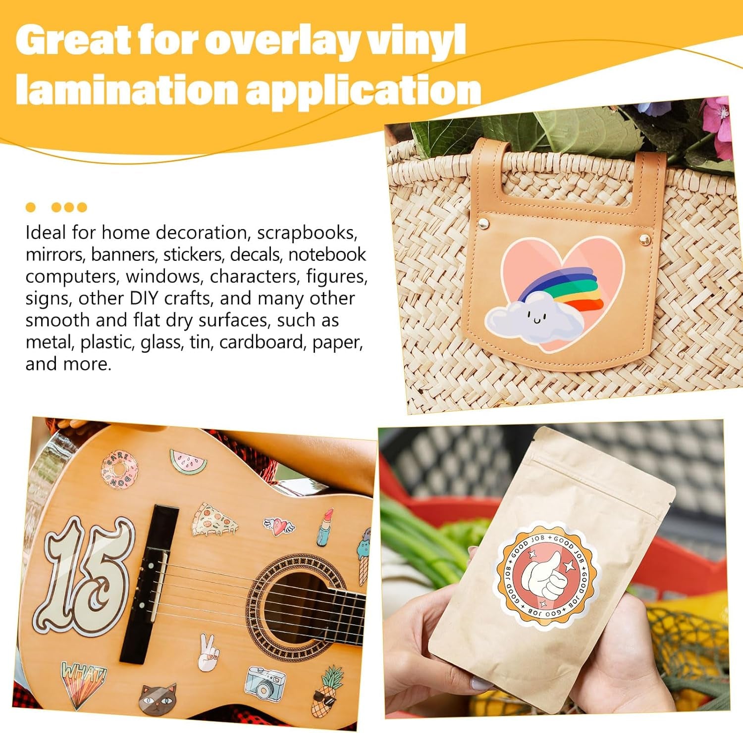 Laminating Sheets Clear Laminate Sheets Sticker Paper for Inkjet Printer Clear Vinyl for Printable Vinyl Sticker Paper Photo Paper 8.26" X 11.69" A4 28 Sheets, Glossy