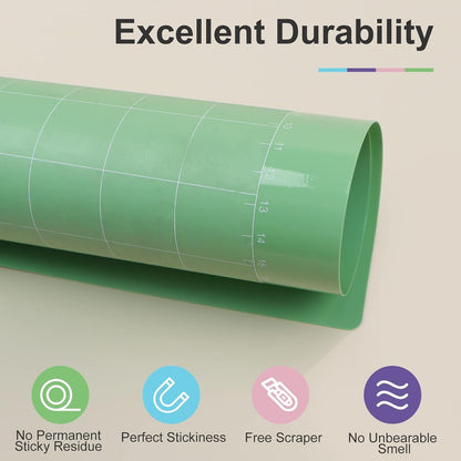 Cutting Mat, 5 Pack Cutting Mat 12X12(Standard, Light, Strong, Fabricgrip) Compatible with Cricut Maker 3/Maker 4/Maker/Explore 3/4/Air 2/One, Variety Adhesive Sticky Cutting Mats Accessories