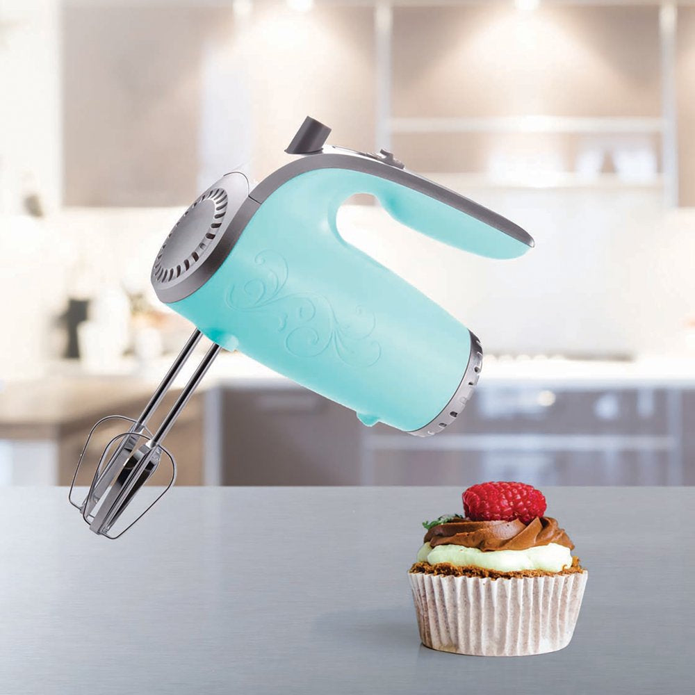 Lightweight 150-Watt 5-Speed Electric Hand Mixer (Blue)