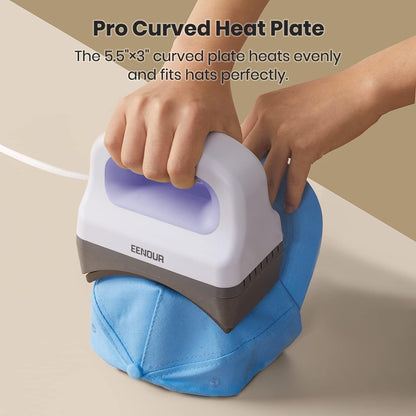 Hat Heat Press with 3.5"×5.5" Curved Heat Plate, Safe & Pressing Bases for All Types Hat, Easy Cap Press Machine with 3 Heating Levels for Sublimation, HTV, DTF & Infusible Ink Projects