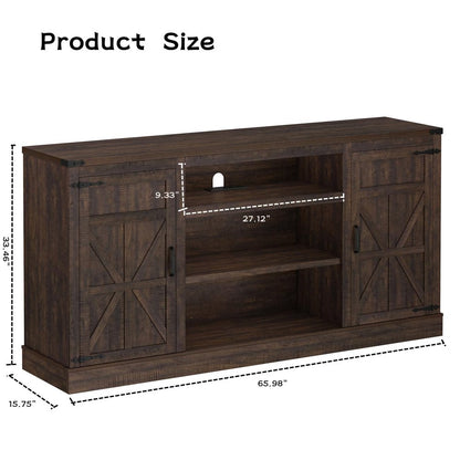 66'' Large Kitchen Buffet Sideboard with Power Outlet, Farmhouse Coffee Bar Cabinet with Adjustable Shelf