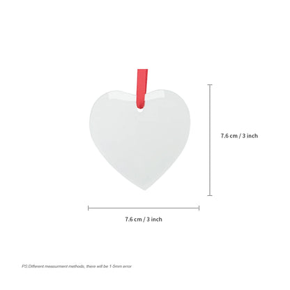 Sublimation Blanks Ornament Glass Frosted 3" Heart Shaped 48 PCS