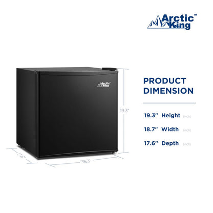 1.7 Cu Ft No Freezer Mini Fridge, Black, E-Star, ARM17A5ABB