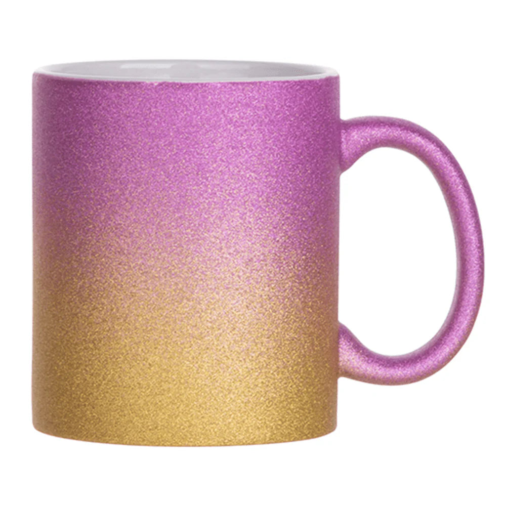 HPN Sublicraft 11 Oz. Glitter Gradient Sublimation Ceramic Mug - 36 per Case