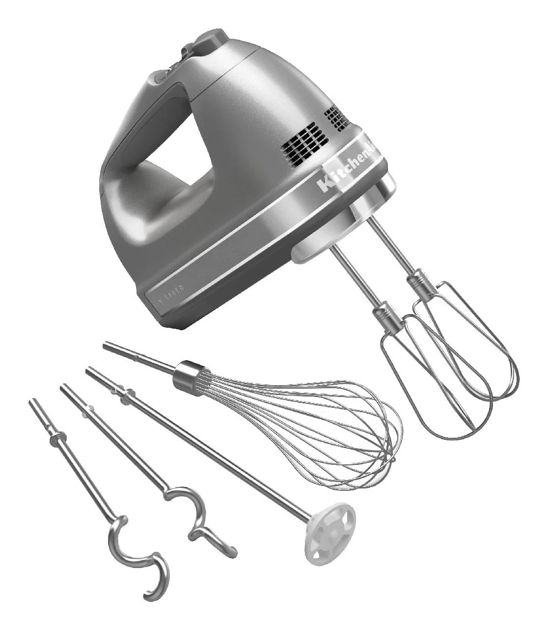 9-Speed Corded Electric Hand Mixer, Contour Silver
