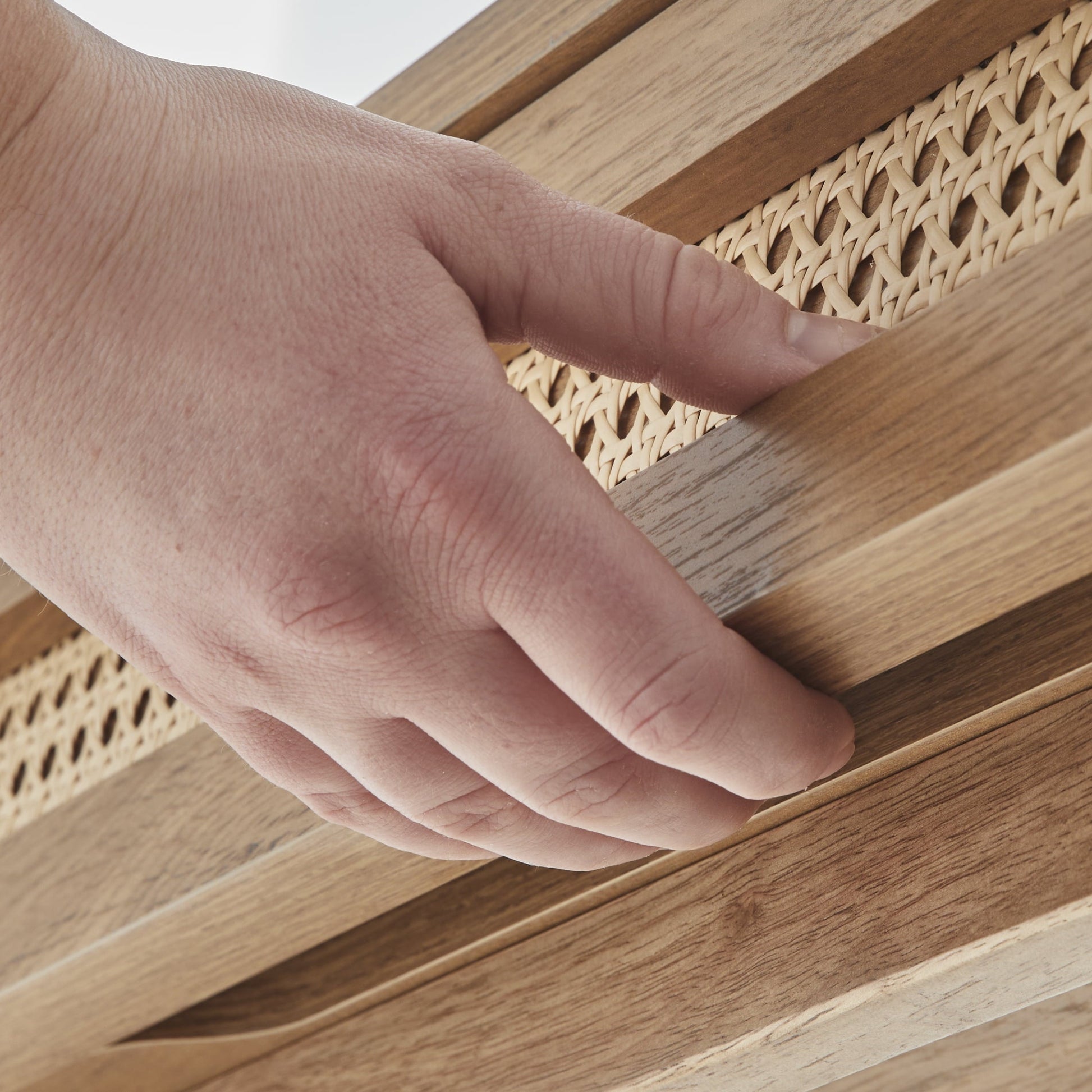 Springwood Caning Desk, Light Honey Finish