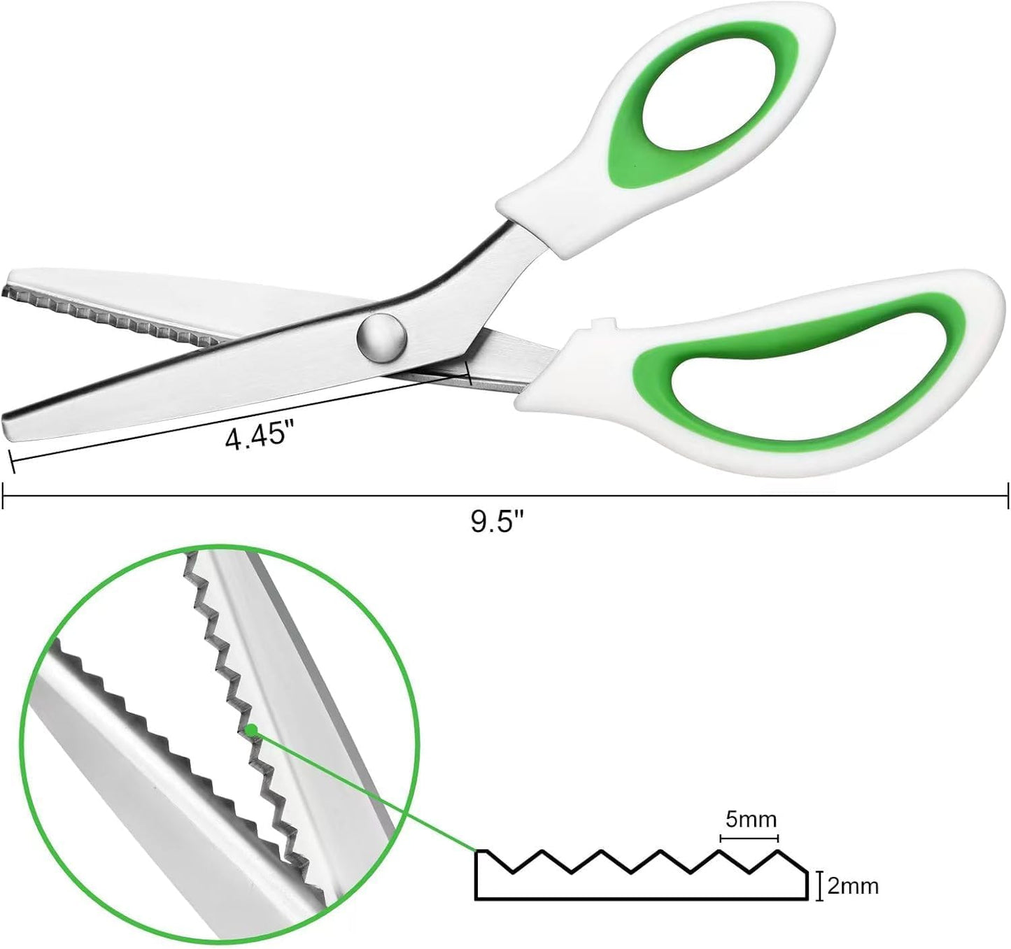 Pinking Shears，9” Zig Zag Scissors for Fabric，Pinking Shears Scissors for Fabric Cutting，Professional Handheld Dressmaking