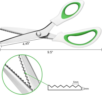 Pinking Shears，9” Zig Zag Scissors for Fabric，Pinking Shears Scissors for Fabric Cutting，Professional Handheld Dressmaking