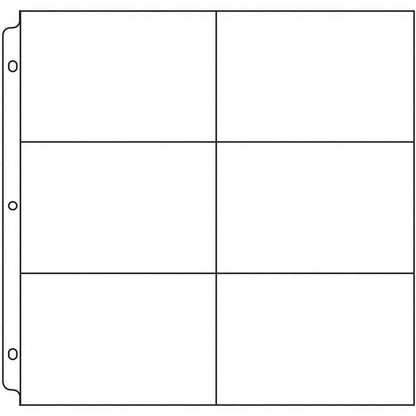 Ring Photo Sleeves, 12" X 12", 50Pk, Six, 4" X 6" Pockets