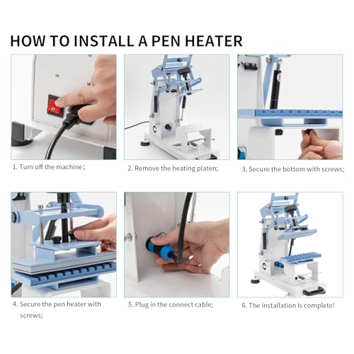 PYD Life Pen Heat Press Attachment for Making Pens Sublimation,Pen Heater Replacement Heating Element for Blue Combo Heat Press Machine