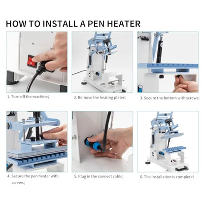 PYD Life Pen Heat Press Attachment for Making Pens Sublimation,Pen Heater Replacement Heating Element for Blue Combo Heat Press Machine