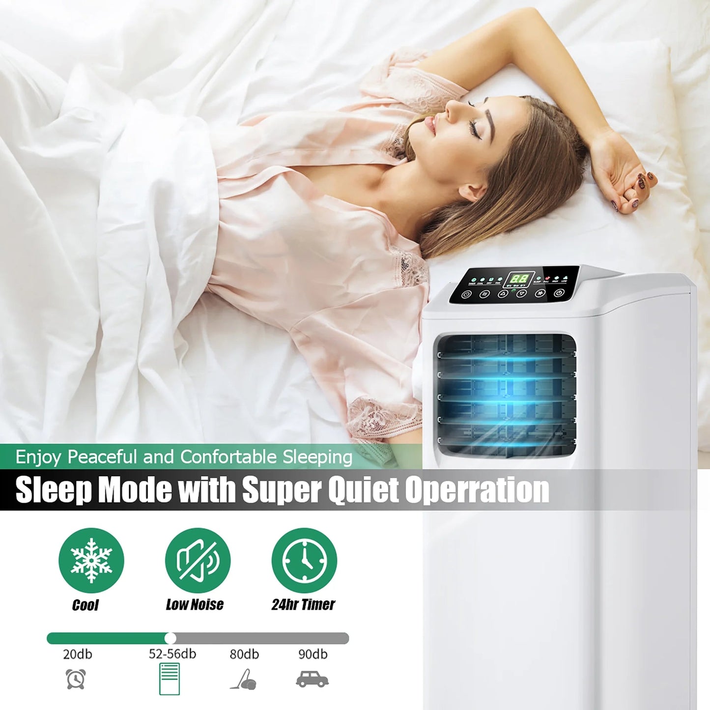 5500 BTU (9000 BTU ASHRAE) 3-In-1 Portable Air Conditioner W/Built-In Dehumidifier and Window Kit