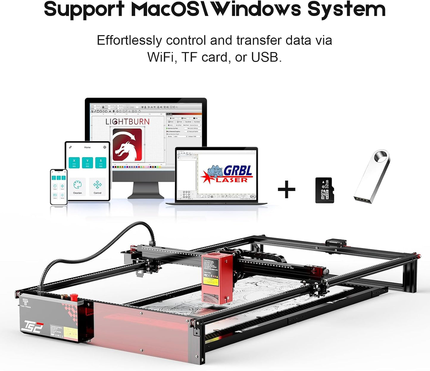 40000Mw Laser Engraver, 450Mm X 900Mm Working Area Laser Cutter, 0.06Mm Precision Engraving Machine, Laser Engraver for Wood Metal Acrylic Leather, Wifi & USB Connectivity, GRBL Compatible