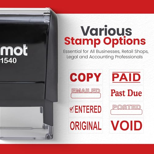 Promot Paid Stamp Self Inking Stamp - Paid Stamp for Office, Accounts Payable Stamp - Rubber Stamps for Retail Use, Red Ink Stamp, Self Inking Stamp for Business Supplies, Paid Stamper