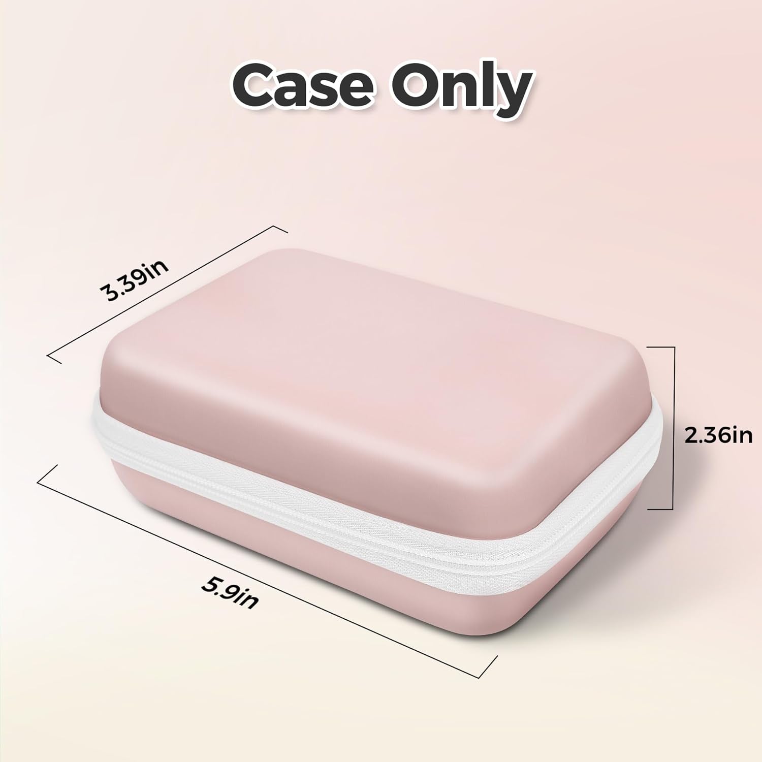Nelko Genuine Case Compatible P21 Label Maker, Compatible with Most Mini Label Printers, for Labeler Makers & Labeling Tapes, Box with Mesh Pocket for Batteries Accessories (Case Only), Pink
