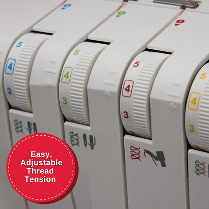 SINGER S14-78 Serger with Accessory Kit | Overlock Machine with 2-3-4 Stitch Capability, 1200 Stitches/Minute, Differential Feed, LED Light & Free Arm, White