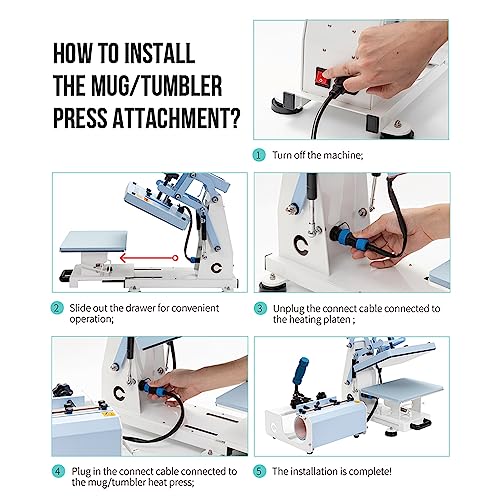 PYD Life Pen Heat Press Attachment for Making Pens Sublimation,Pen Heater Replacement Heating Element for Blue Combo Heat Press Machine