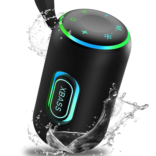 Portable Bluetooth Speaker, IPX7 Waterproof Wireless Speaker, 35W Loud Stereo Sound, 30H Playtime, 10 Colorful RGB Lights, TWS Pairing, Bluetooth 5.4 for Outdoor/Home/Party, Gift Ideas
