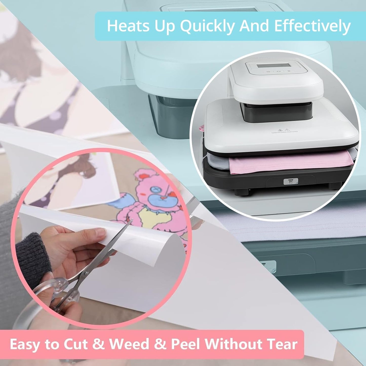 Sublimation HTV for Dark Fabric/Light Fabric - Matte Sublimation Vinyl 12" X 50FT, Sublimation Blanks for Sublimation Shirts/Bag/Hat/Pillow