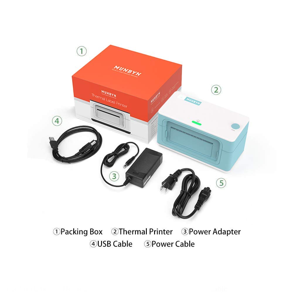 MUNBYN Shipping Label Printer RealWriter 941, 4x6 Label Printer for Shipping Packages, USB Thermal Printer for Home Shipping Small Business, Compatible with macOS, Windows (USB Only)