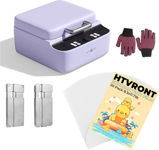 Phone Case Heat Press (Compatible with Iphone & Android) & 20 Pack Printable Sublimation Heat Transfer Film