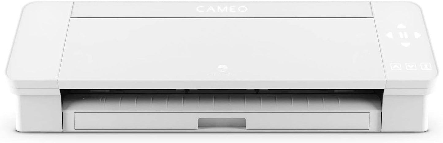 Cameo 4 with Bluetooth, 12X12 Cutting Mat, Autoblade 2, 100 Designs and  Studio Software - White Edition