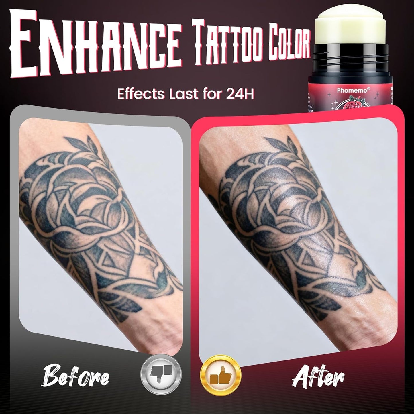 Phomemo Tattoo Aftercare Balm for Healing, Tattoo Butter for Moisturizing, Enhance Color for New & Old Tattoos, 100% Natural & Petroleum-Free Tattoos Cream, 1.76Oz, 2 Pack