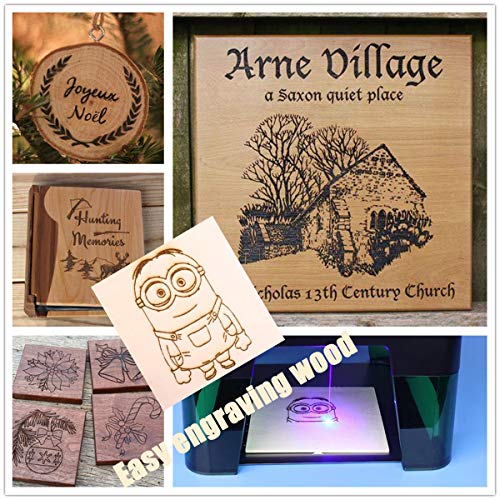 Comgrow Laser Engraving Machine for Dog Tag Metal Wood Silicone,Portable Desktop Laser Engraver Machine for Windows,Android,iOS and Offline Laser Cutter (Working Area 3.8 * 3.4 inches)