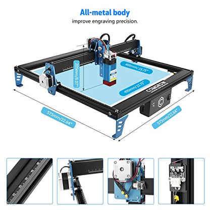 Comgrow Z1 Laser Engraving Machine 5W Output Power, Laser Cutter and Engraver Machine 24V Compressed Spot 10000mm/min with Eye Protection for Wood Metal Glass Acrylic Leather 15.7"x15.7"