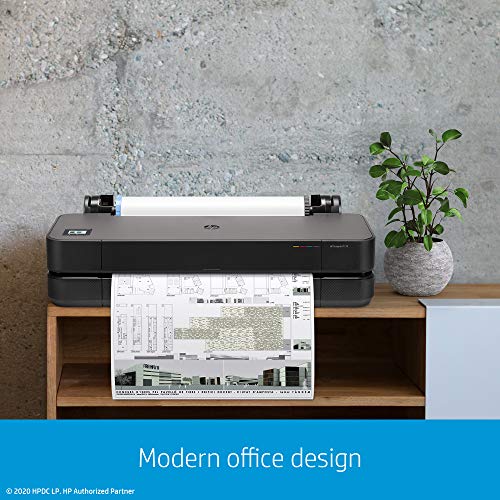 HP DesignJet T210 Large Format 24-inch Plotter Printer, with Modern Office Design (8AG32A), Black