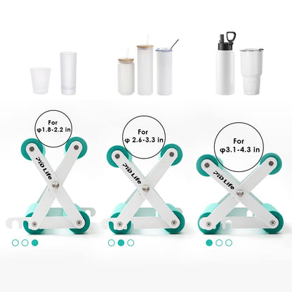 PYD Life Cup Tumbler Cradle Holder for Crafting Vinyl Application Mint Green with Foam Measurements 3 Adjustable Width for Tumblers Cups Mugs Bottles Epoxy Crafts