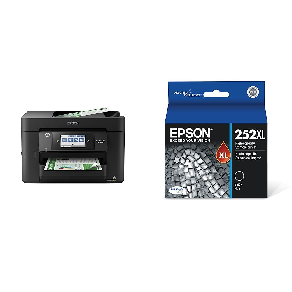 Epson Workforce Pro WF-4830 Wireless All-in-One Printer with Auto 2-Sided Print, Copy, Scan and Fax, 50-Page ADF, 500-sheet Paper Capacity, and 4.3" Color Touchscreen, Works with Alexa, Black, Large