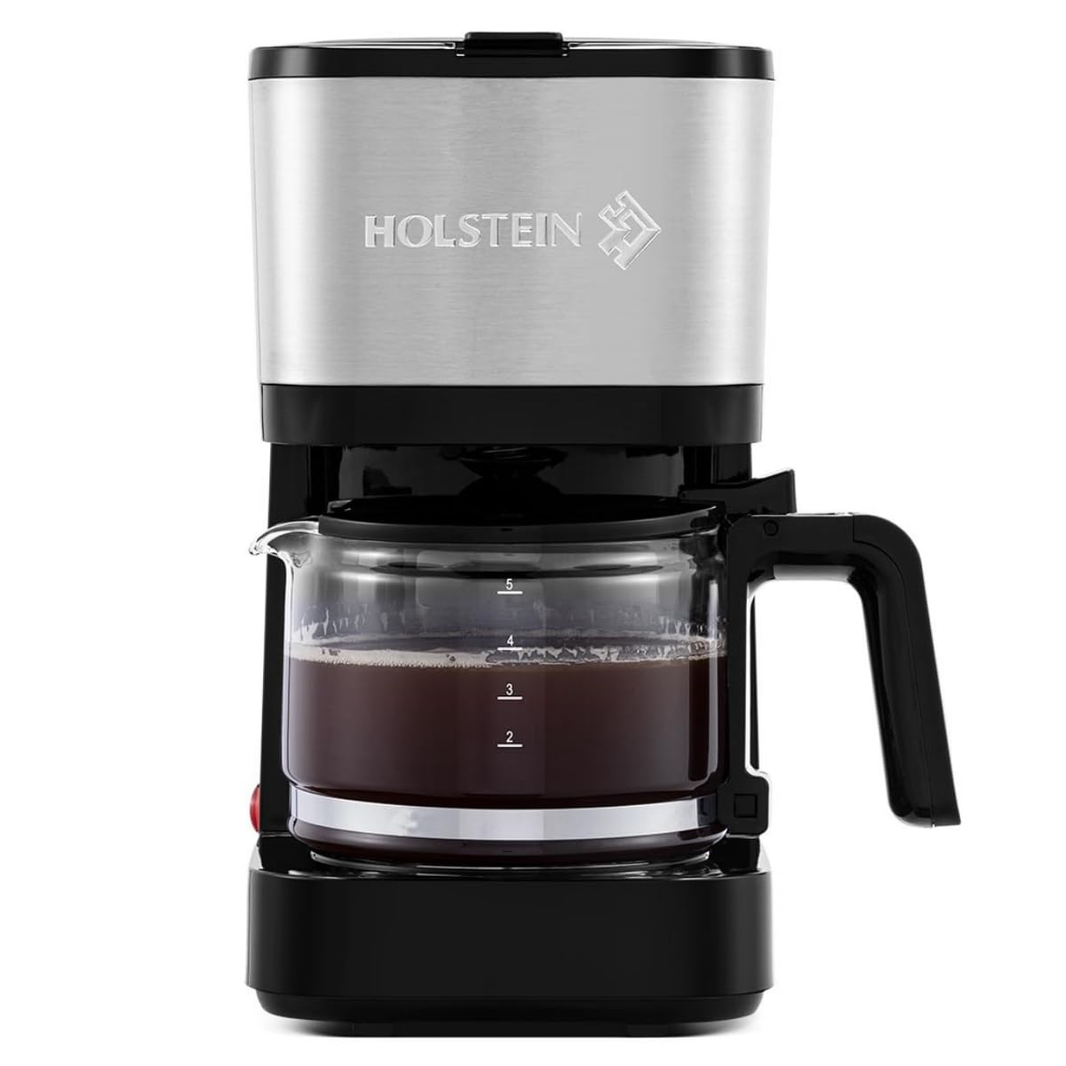 Holstein Housewares - 5 Cup Drip Coffee Maker - Convenient and User Friendly with Permanent Filter, Borosilicate Glass Carafe, Water Level Indicator, Auto Pause /Serve and Keep Warm Functions, Teal