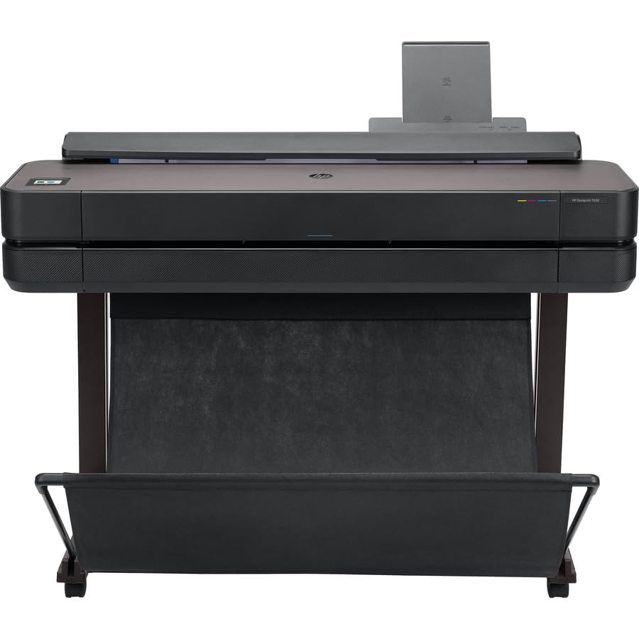 HP DesignJet T650,Color Large Format 24-inch Plotter Printer, Includes 2-Year Warranty Care Pack (5HB08H) ,Black