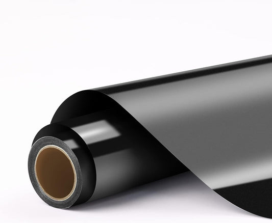 HTVRONT Black htv Vinyl, 12" x 5 FT Roll