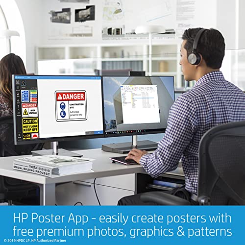 HP DesignJet T210 Large Format 24-inch Plotter Printer, with Modern Office Design (8AG32A), Black