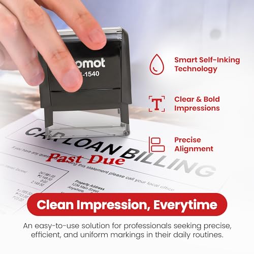 Promot Paid Stamp Self Inking Stamp - Paid Stamp for Office, Accounts Payable Stamp - Rubber Stamps for Retail Use, Red Ink Stamp, Self Inking Stamp for Business Supplies, Paid Stamper