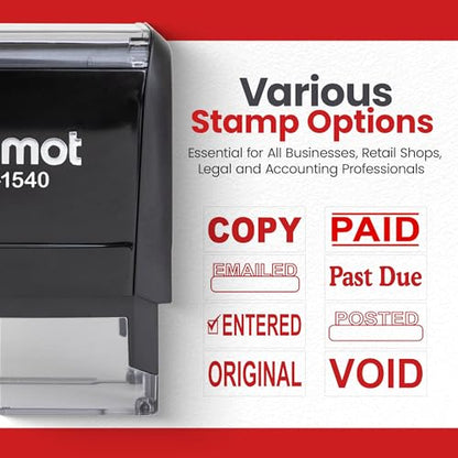 Promot Paid Stamp Self Inking Stamp - Paid Stamp for Office, Accounts Payable Stamp - Rubber Stamps for Retail Use, Red Ink Stamp, Self Inking Stamp for Business Supplies, Paid Stamper