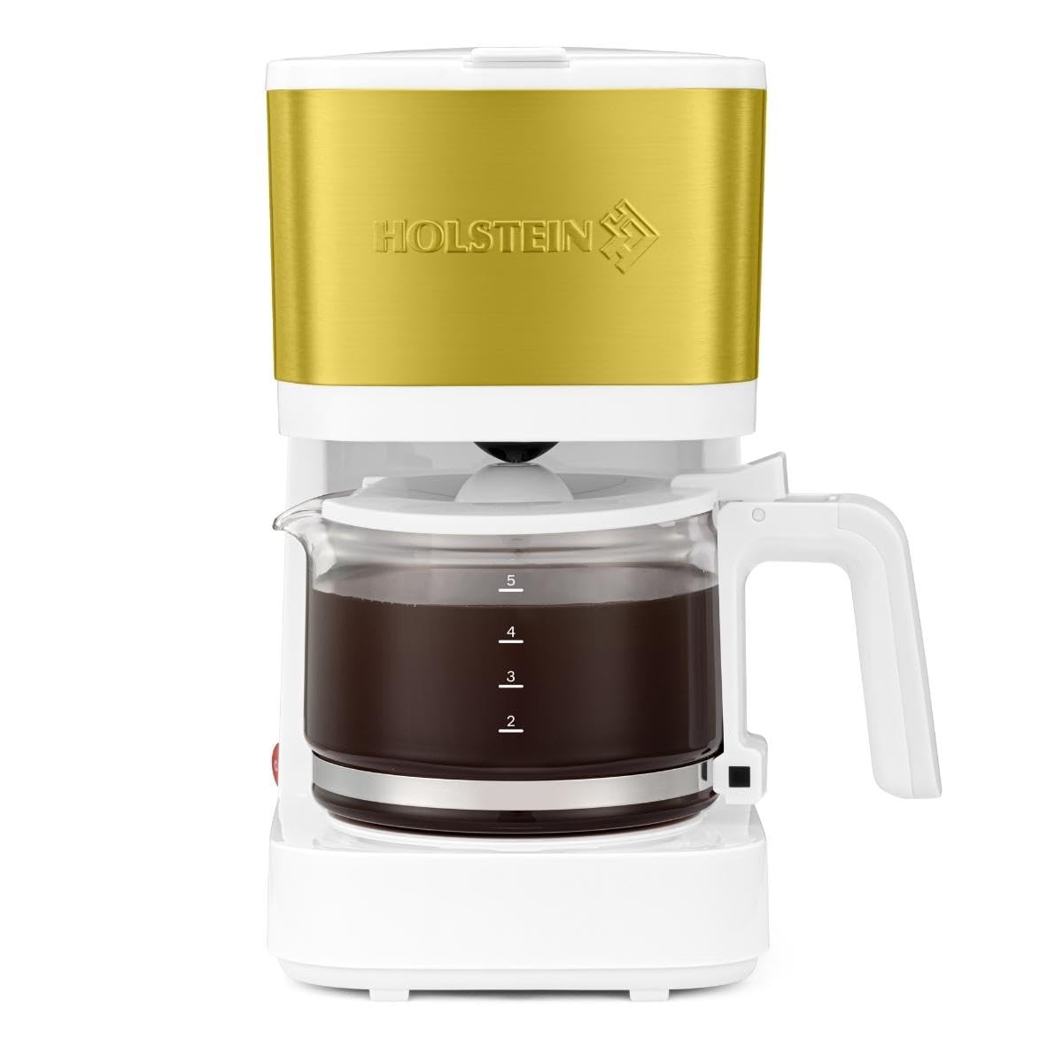 Holstein Housewares - 5 Cup Drip Coffee Maker - Convenient and User Friendly with Permanent Filter, Borosilicate Glass Carafe, Water Level Indicator, Auto Pause /Serve and Keep Warm Functions, Teal