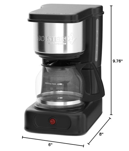 Holstein Housewares - 5 Cup Drip Coffee Maker - Convenient and User Friendly with Permanent Filter, Borosilicate Glass Carafe, Water Level Indicator, Auto Pause /Serve and Keep Warm Functions, Teal