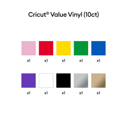 Cricut® Value Permanent Vinyl, 25ft Rainbow Sampler 12in x 12in (25 Count)