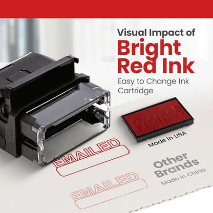 Promot Paid Stamp Self Inking Stamp - Paid Stamp for Office, Accounts Payable Stamp - Rubber Stamps for Retail Use, Red Ink Stamp, Self Inking Stamp for Business Supplies, Paid Stamper