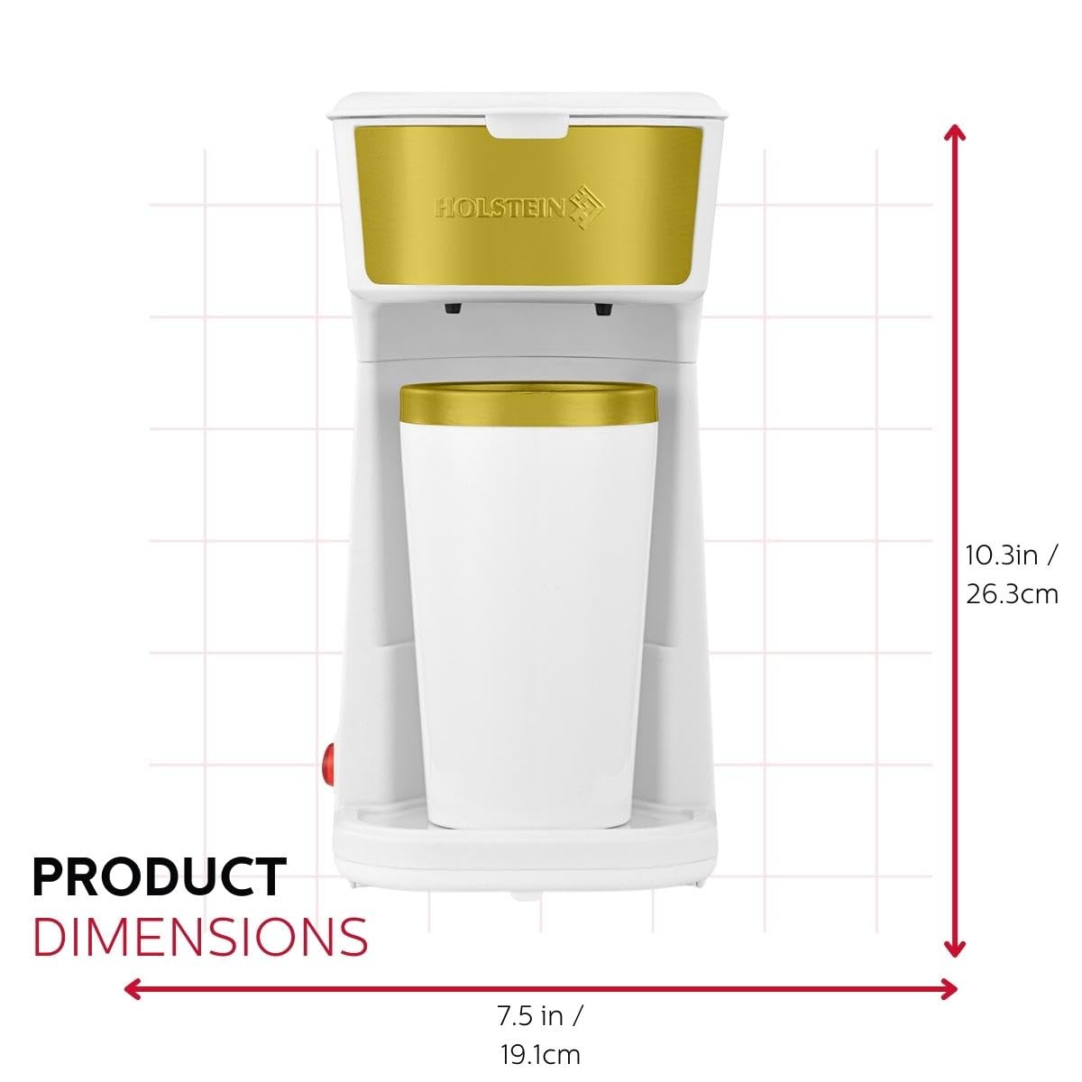 Holstein Housewares - 5 Cup Drip Coffee Maker - Convenient and User Friendly with Permanent Filter, Borosilicate Glass Carafe, Water Level Indicator, Auto Pause /Serve and Keep Warm Functions, Teal