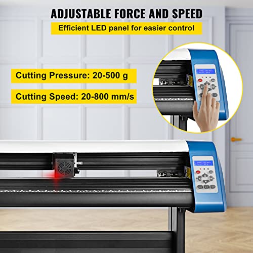 VEVOR Vinyl Cutter Machine, 28inch Vinyl Plotter, LCD Display Plotter Cutter, Adjustable Double-Spring Pinch Rollers Sign Cutting Plotter, Plotter with Signmaster Software for Design and Cut